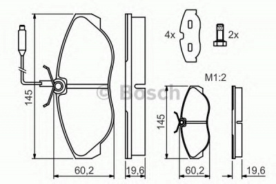 BOSCH 0986424030 -  Комплект тормозных колодок, дисковый тормоз