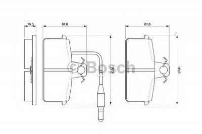 BOSCH 0986424081 -  Комплект тормозных колодок, дисковый тормоз