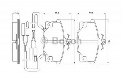 BOSCH 0986424100 -  Комплект тормозных колодок, дисковый тормоз