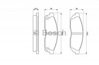BOSCH 0986424155 -  Комплект тормозных колодок, дисковый тормоз