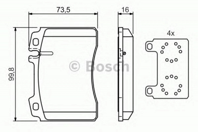 BOSCH 0986424170 -  Комплект тормозных колодок, дисковый тормоз