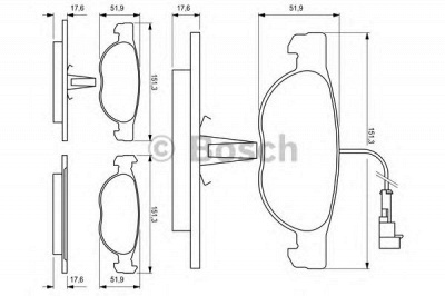 BOSCH 0986424246 -  Комплект тормозных колодок, дисковый тормоз