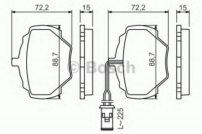 BOSCH 0986424267 -  Комплект тормозных колодок, дисковый тормоз