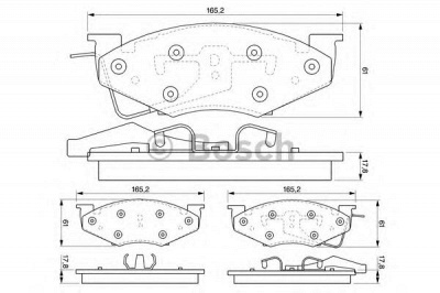 BOSCH 0986424271 -  Комплект тормозных колодок, дисковый тормоз