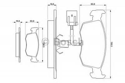 BOSCH 0986424352 -  Комплект тормозных колодок, дисковый тормоз