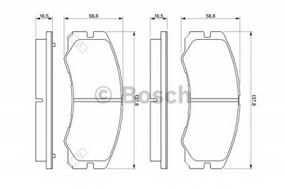 BOSCH 0986424366 -  Комплект тормозных колодок, дисковый тормоз