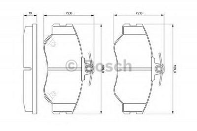 BOSCH 0986424368 -  Комплект тормозных колодок, дисковый тормоз