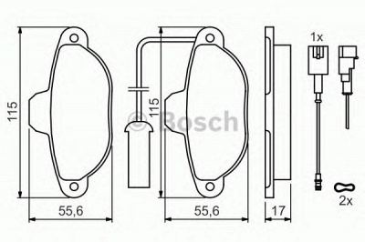 BOSCH 0986424379 -  Комплект тормозных колодок, дисковый тормоз