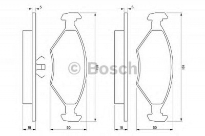 BOSCH 0986424458 -  Комплект тормозных колодок, дисковый тормоз