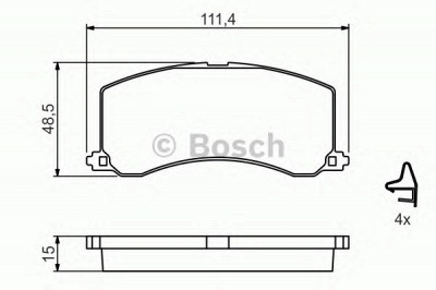 BOSCH 0986424465 -  Комплект тормозных колодок, дисковый тормоз