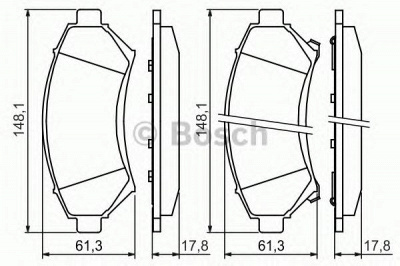 BOSCH 0986424466 -  Комплект тормозных колодок, дисковый тормоз