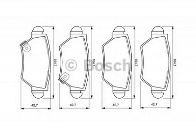BOSCH 0986424478 -  Комплект тормозных колодок, дисковый тормоз