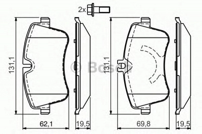 BOSCH 0986424517 -  Комплект тормозных колодок, дисковый тормоз