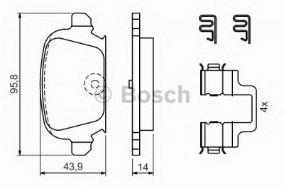 BOSCH 0986424528 -  Комплект тормозных колодок, дисковый тормоз