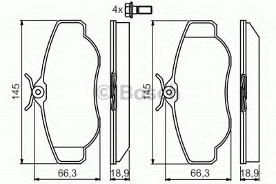 BOSCH 0986424565 -  Комплект тормозных колодок, дисковый тормоз