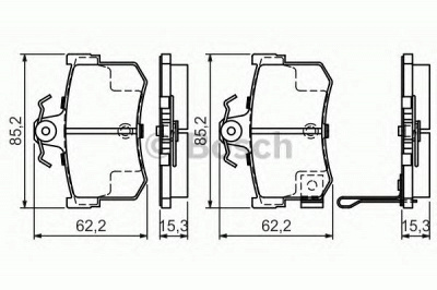 BOSCH 0986424568 -  Комплект тормозных колодок, дисковый тормоз