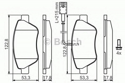 BOSCH 0986424597 -  Комплект тормозных колодок, дисковый тормоз