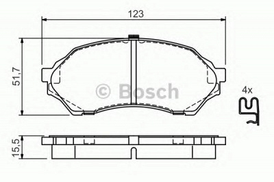 BOSCH 0986424610 -  Комплект тормозных колодок, дисковый тормоз
