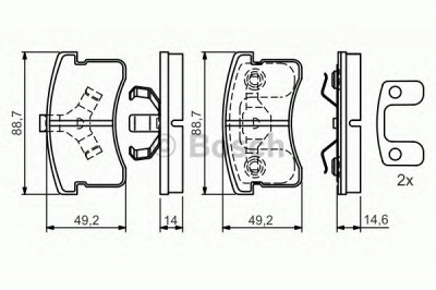 BOSCH 0986424642 -  Комплект тормозных колодок, дисковый тормоз