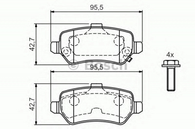 BOSCH 0986424646 -  Комплект тормозных колодок, дисковый тормоз