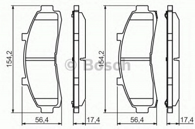 BOSCH 0986424656 -  Комплект тормозных колодок, дисковый тормоз