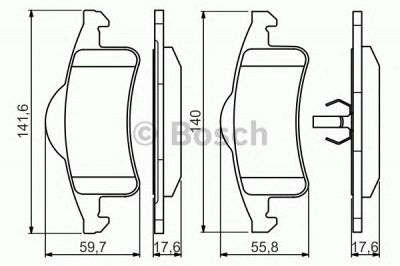 BOSCH 0986424665 -  Комплект тормозных колодок, дисковый тормоз