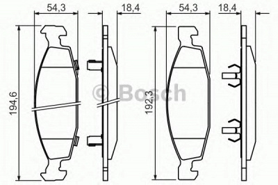 BOSCH 0986424666 -  Комплект тормозных колодок, дисковый тормоз