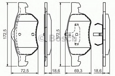 BOSCH 0986424668 -  Комплект тормозных колодок, дисковый тормоз