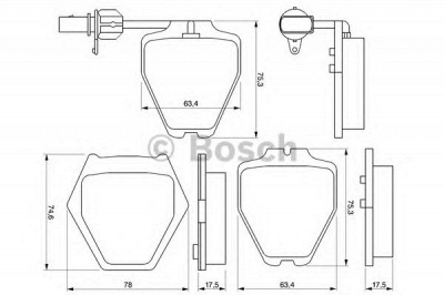 BOSCH 0986424690 -  Комплект тормозных колодок, дисковый тормоз