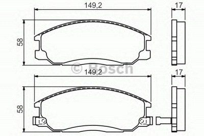 BOSCH 0986424729 -  Комплект тормозных колодок, дисковый тормоз