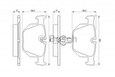 BOSCH 0986424766 -  Комплект тормозных колодок, дисковый тормоз