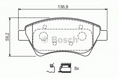 BOSCH 0986424785 -  Комплект тормозных колодок, дисковый тормоз