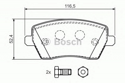 BOSCH 0986424795 -  Комплект тормозных колодок, дисковый тормоз