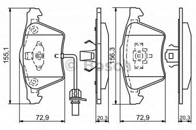 BOSCH 0986424806 -  Комплект тормозных колодок, дисковый тормоз