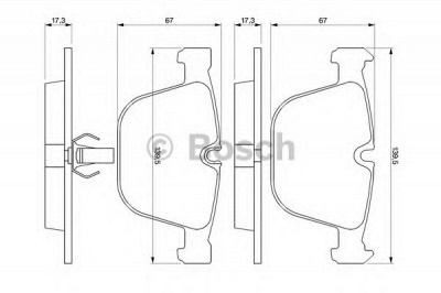 BOSCH 0986424812 -  Комплект тормозных колодок, дисковый тормоз