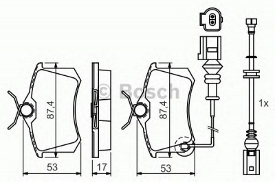 BOSCH 0986424813 -  Комплект тормозных колодок, дисковый тормоз