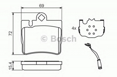 BOSCH 0986424830 -  Комплект тормозных колодок, дисковый тормоз