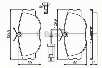 BOSCH 0986460942 -  Комплект тормозных колодок, дисковый тормоз