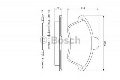 BOSCH 0986460951 -  Комплект тормозных колодок, дисковый тормоз