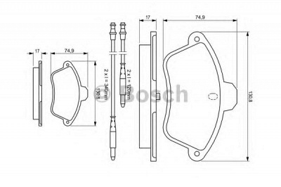 BOSCH 0986460957 -  Комплект тормозных колодок, дисковый тормоз