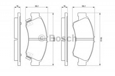 BOSCH 0986461126 -  Комплект тормозных колодок, дисковый тормоз
