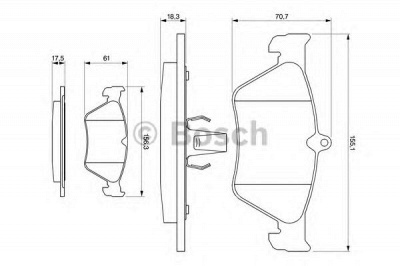 BOSCH 0986461129 -  Комплект тормозных колодок, дисковый тормоз
