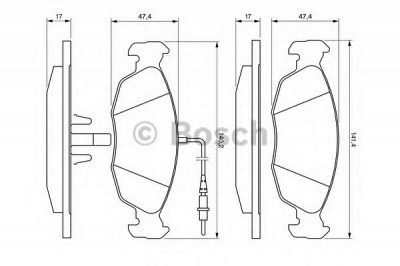 BOSCH 0986461764 -  Комплект тормозных колодок, дисковый тормоз