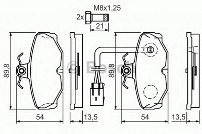 BOSCH 0986461767 -  Комплект тормозных колодок, дисковый тормоз