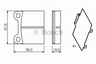 BOSCH 0986466302 -  Комплект тормозных колодок, дисковый тормоз