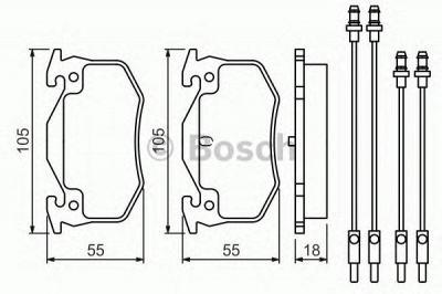 BOSCH 0986466350 -  Комплект тормозных колодок, дисковый тормоз