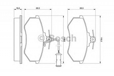 BOSCH 0986466693 -  Комплект тормозных колодок, дисковый тормоз