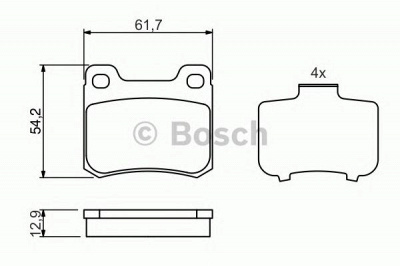 BOSCH 0986466874 -  Комплект тормозных колодок, дисковый тормоз
