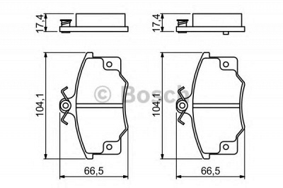 BOSCH 0986468380 -  Комплект тормозных колодок, дисковый тормоз