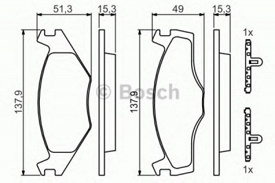 BOSCH 0986468871 -  Комплект тормозных колодок, дисковый тормоз